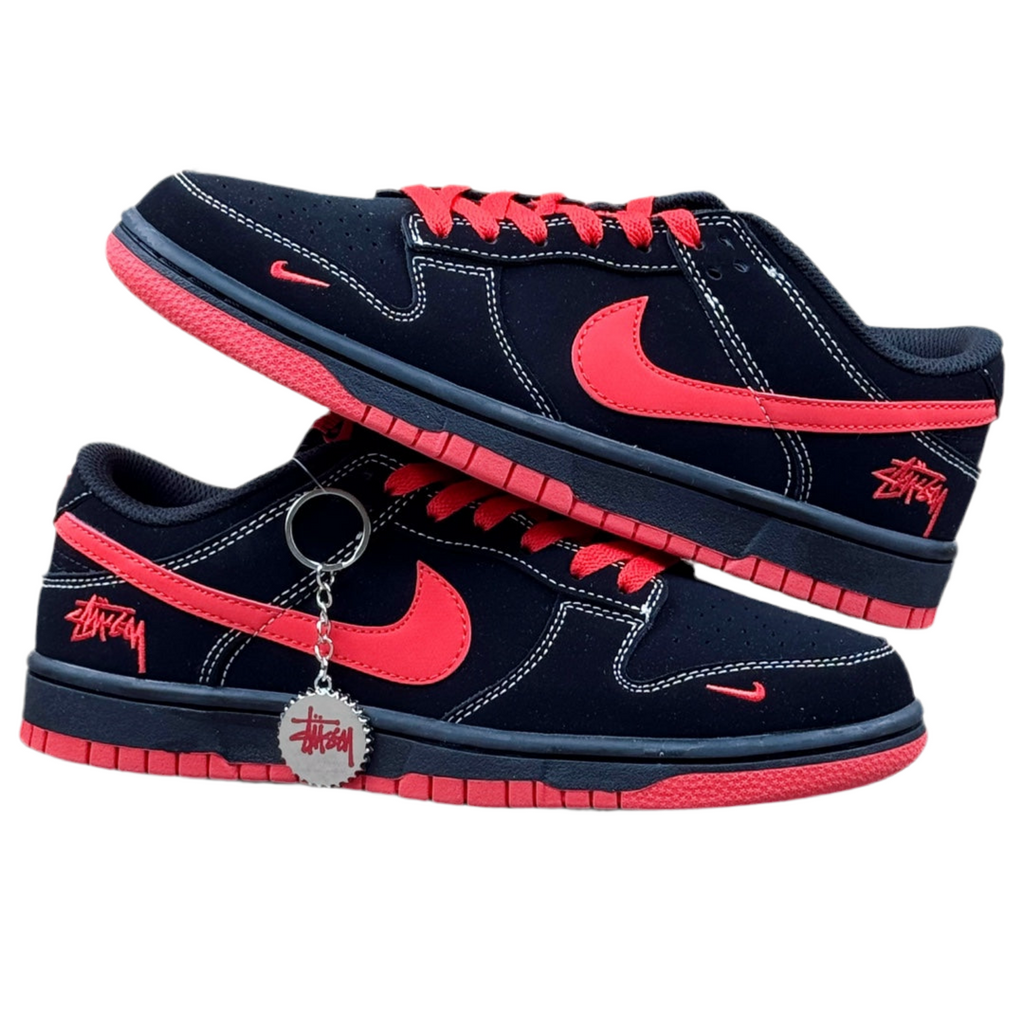 Nike SB Dunk Low Black and Red Stussy