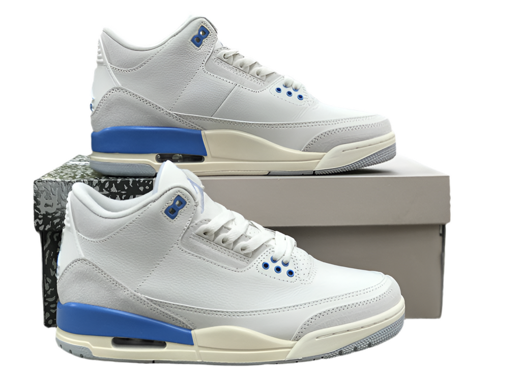 Air Jordan 3 - New White Blue