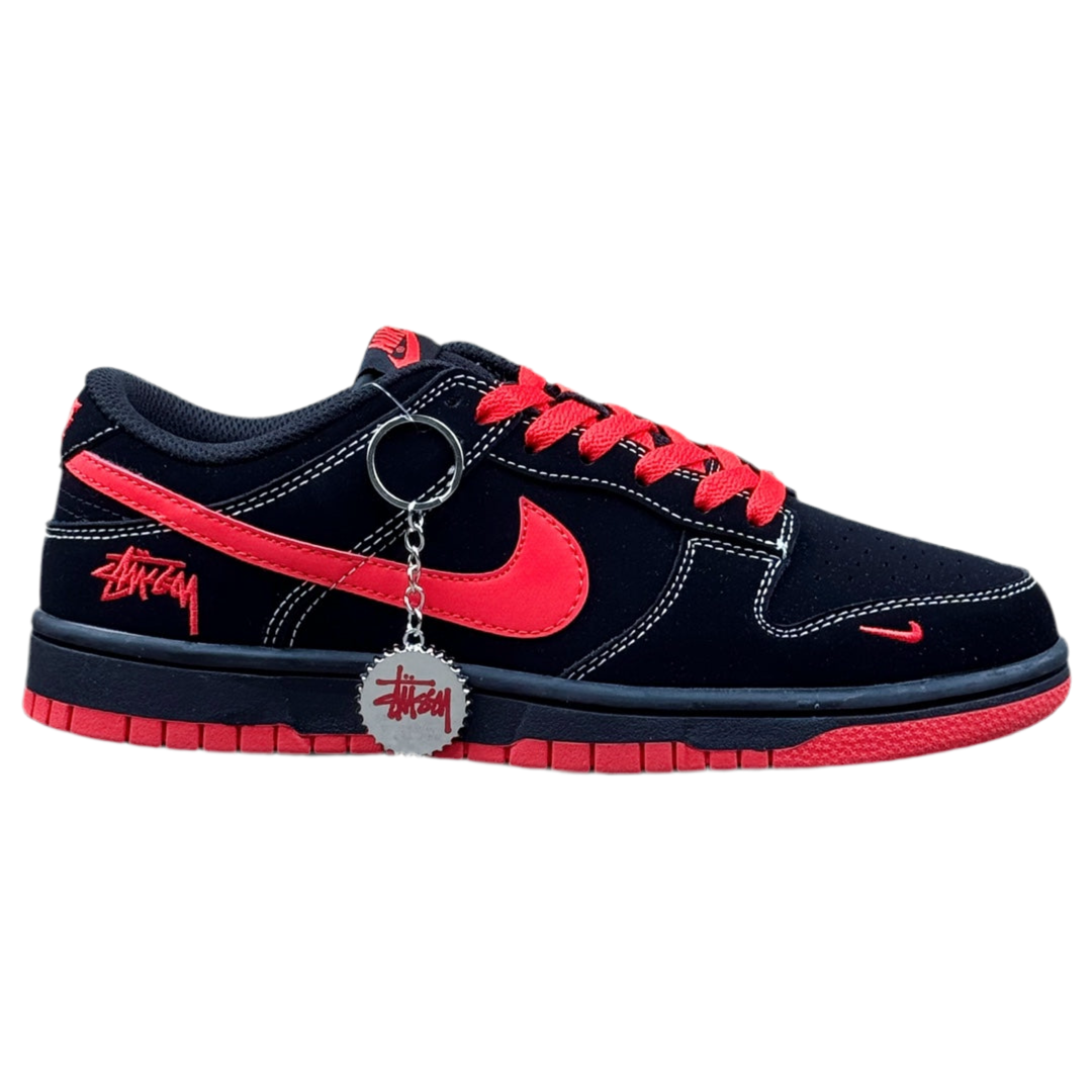 Nike SB Dunk Low Black and Red Stussy